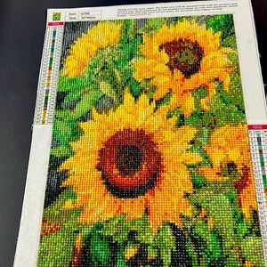 Sunflower rhinestone art